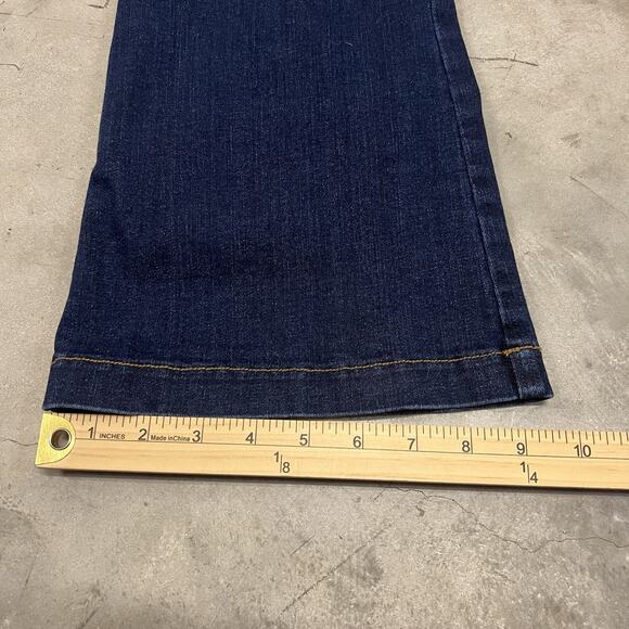 Spanx EveryWear Flare Jeans Women M MidRise Dark Wash Stretch Pullover Denim Y2K - Picture 3 of 8